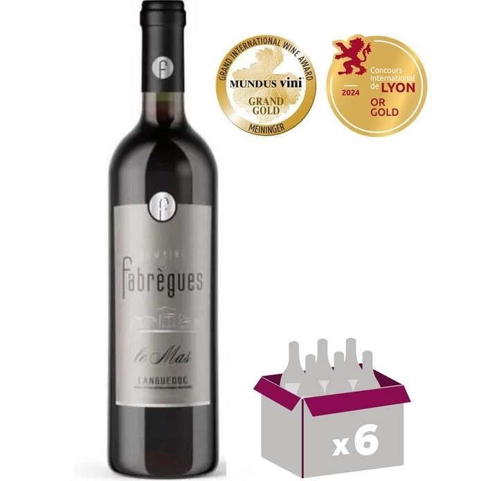 Domaine de Fabrègues Le Mas 2022 Languedoc - Vino tinto de Languedoc-Rosellón x6