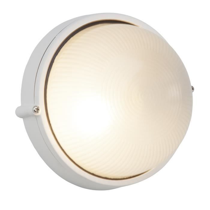 Aplique de pared exterior - BRILLIANT - SILVESTER - Cristal y metal - Blanco - E27 - 1 x 60 W IP44