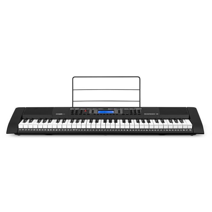 Max Rhapsody61 – 61-Tasten-Elektronik-Komplettset für Einsteiger – mit Bank, Ständer, Mikrofon und Kopfhörern