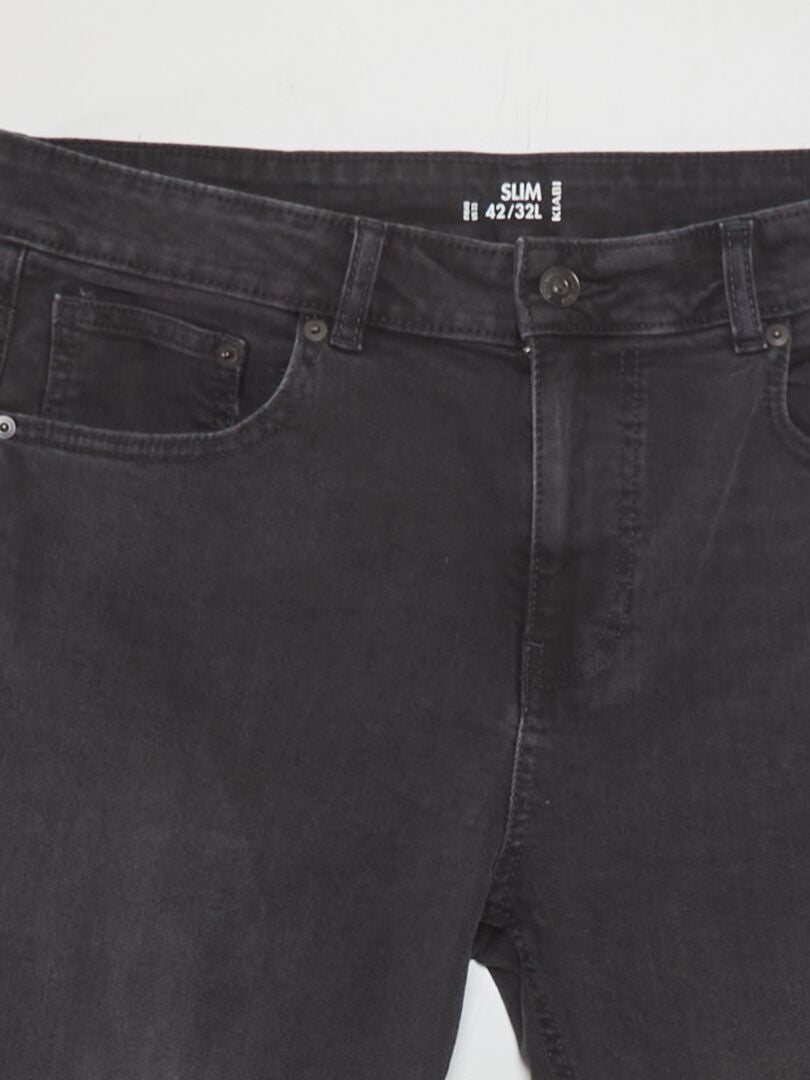 Calça jeans slim - tamanho 32 - cinza