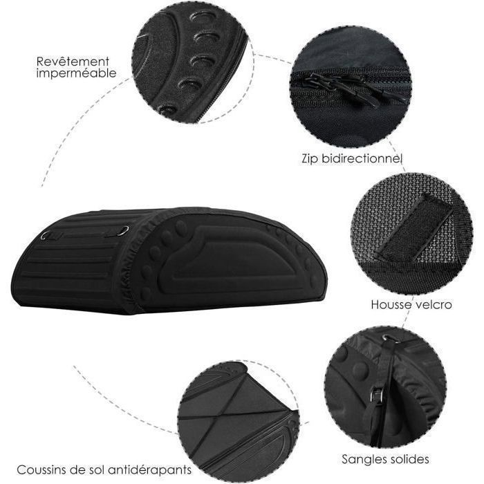 COSTWAY 400L Soft Car Roof Box, Waterproof PE Foam Roof Bag with Heavy-Duty Straps and Carry Bag, Black
