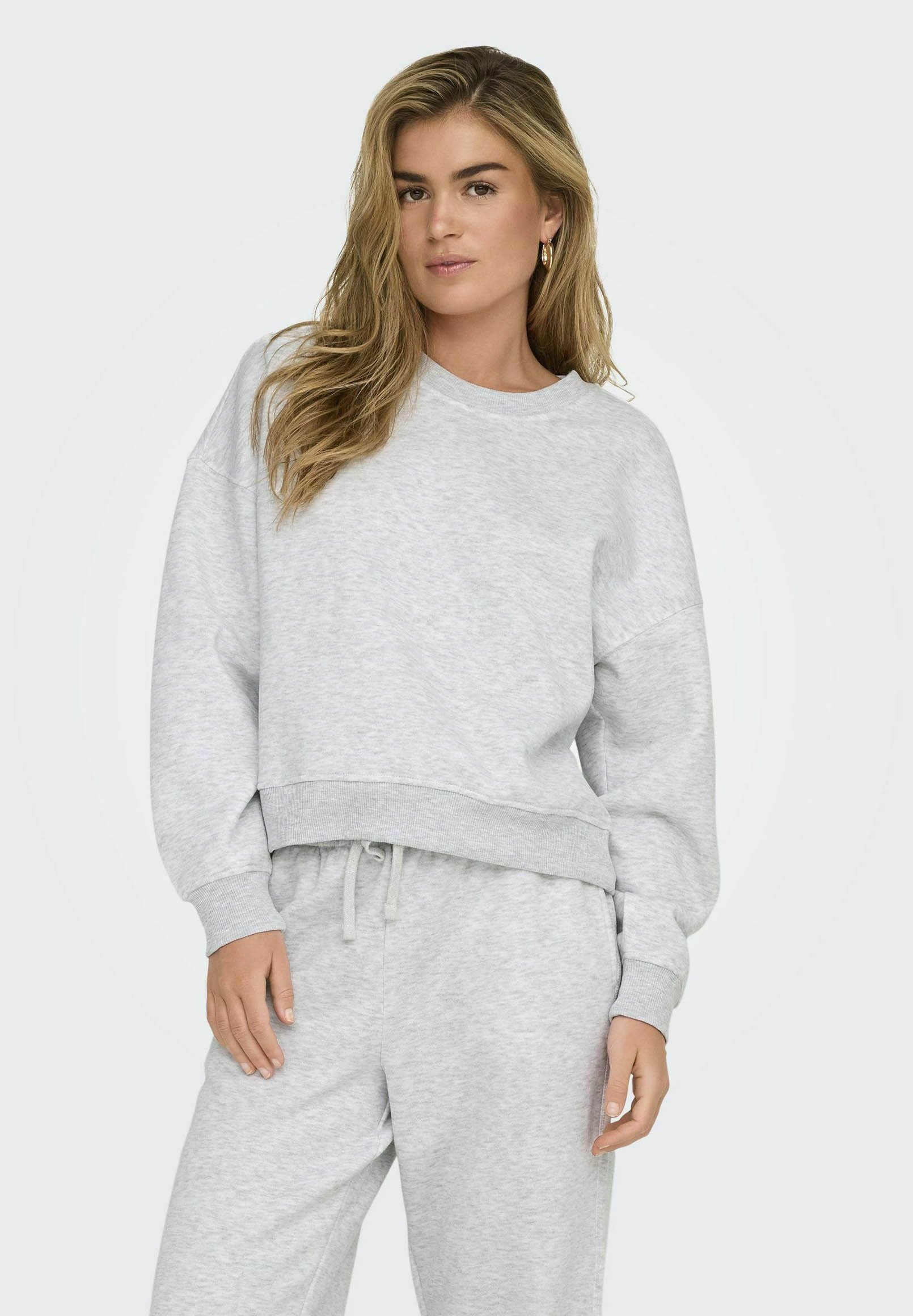 ONLY ONLBEST CREW NECK - Mikina - svetlosivá melanž