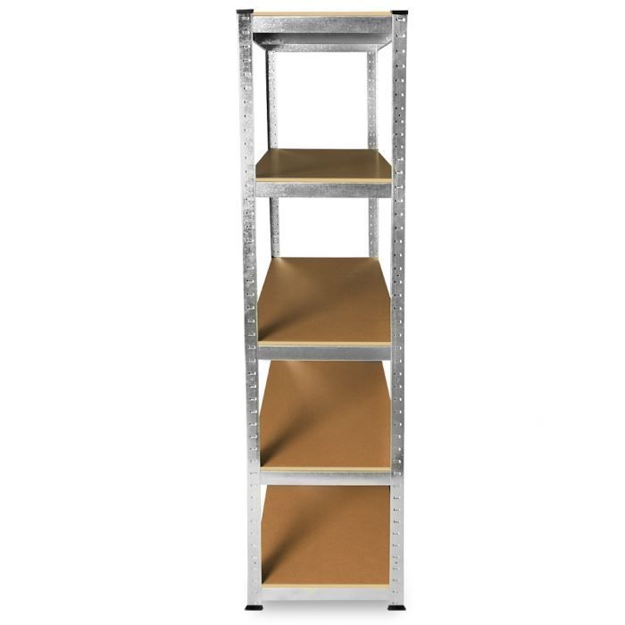 DEUBA Schwerlastregal – Stahl und MDF-Holz – 5 Regalböden – 180 x 90 x 40 cm