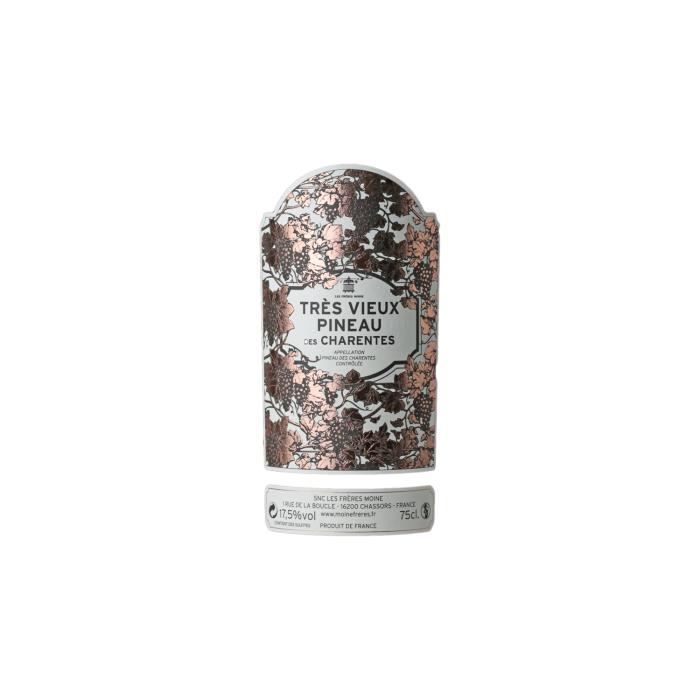 Pineau des Charentes Très Vieux Pineau des Charentes Rouge - Lot de 3x75cl - Les Frères Moine - Vin AOC Rouge du Sud-Ouest -