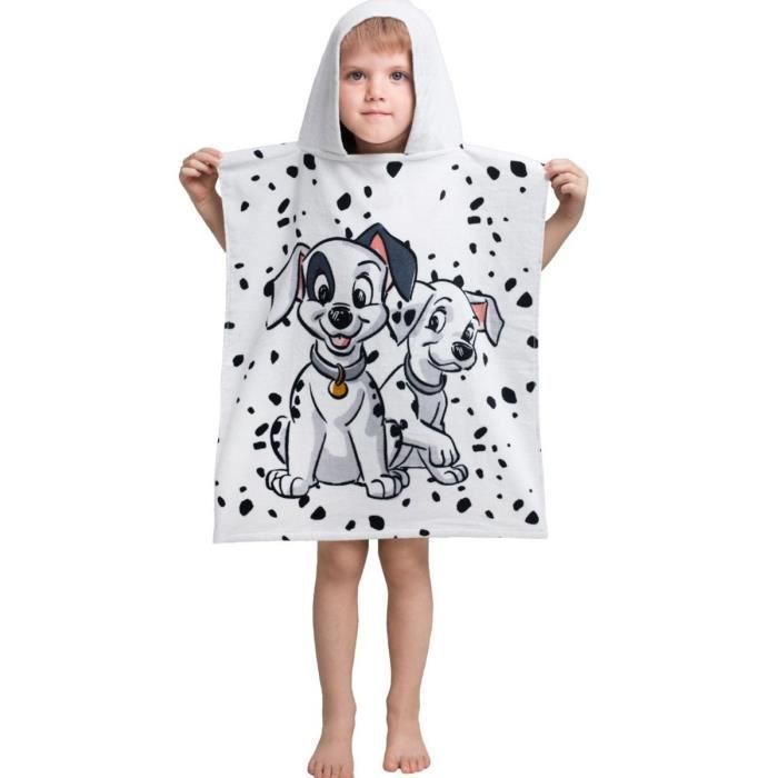 Handdoekponcho met capuchon - 101 Dalmatiërs - Patch en Rolly - 100% katoen - Machinewasbaar - 50x115 cm