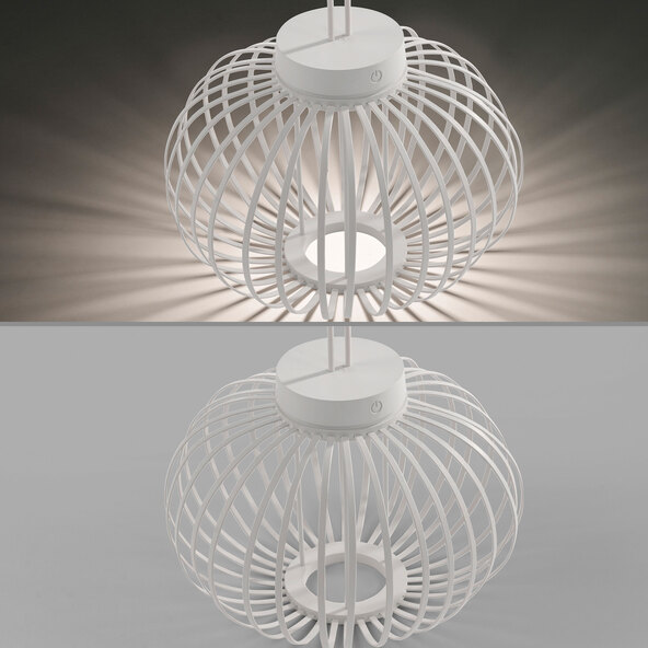 Lampă de masă și de podea Korga LED cu baterii, albă, Ø 36 cm