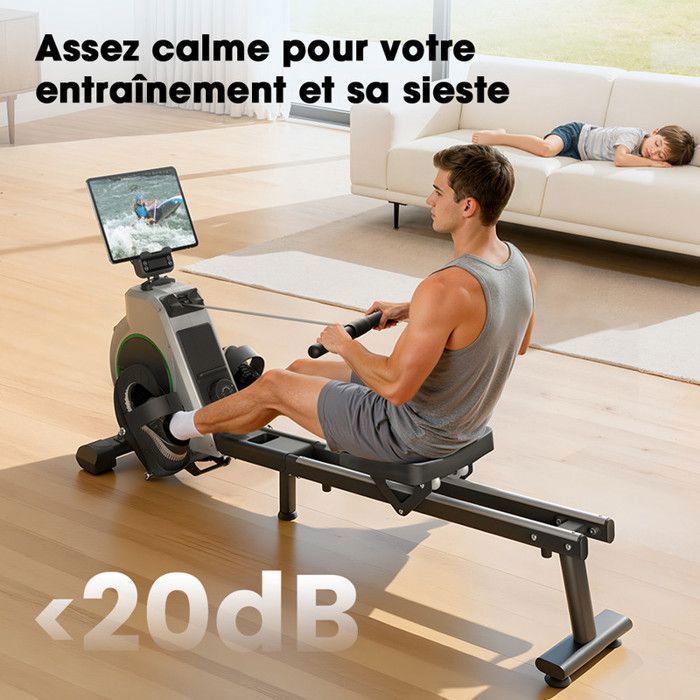 Rameur Magnétique d'appartement - KZYNTH - KR-R1 - Pliable - Écran LED Multifonction - 16 Niveaux de résistance