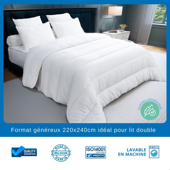 Kit de Inverno: Edredom Blue Moon (220x240 cm) e 4 Travesseiros (60x60 cm) - 550g/m² - Conforto Hipoalergênico - Fabricado na Bélgica