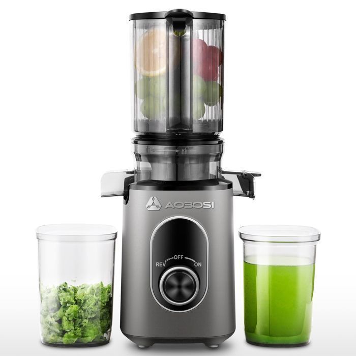 AOBOSI Slow Juicer Extractor, 110mm vulopening, gemakkelijk schoon te maken, BPA-vrij, sapcentrifuge voor fruit en groenten