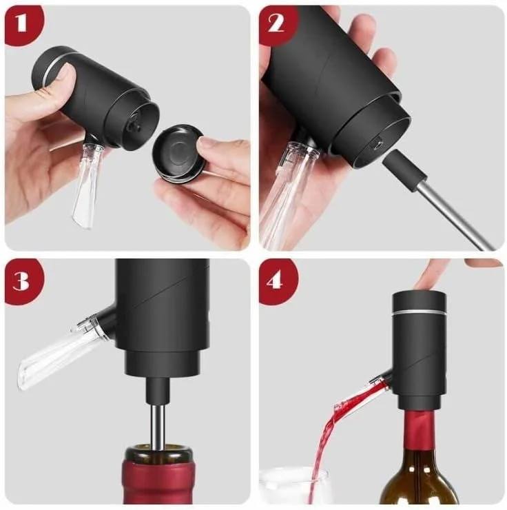 Versatori automatici di vino, aeratori e dispenser di vino, aeratori e versatori elettrici per vino rosso e bianco con ricarica USB