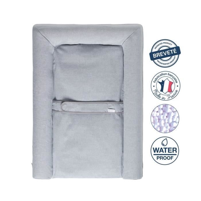 CANDIDE - Cambiador Mat' Confort, con cinturón de soporte, fácil de limpiar, fabricado en Francia, 70x50cm (gris jaspeado)