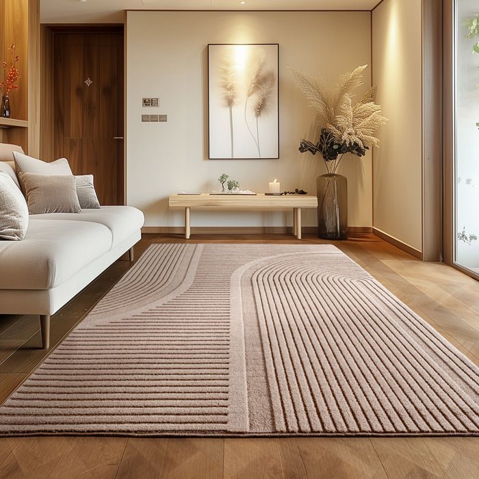 Alfombra Carpettex Boho Scandinavian Lisa Beige de 160x230 cm, alfombra de fácil cuidado para la sala de estar y el dormitorio.