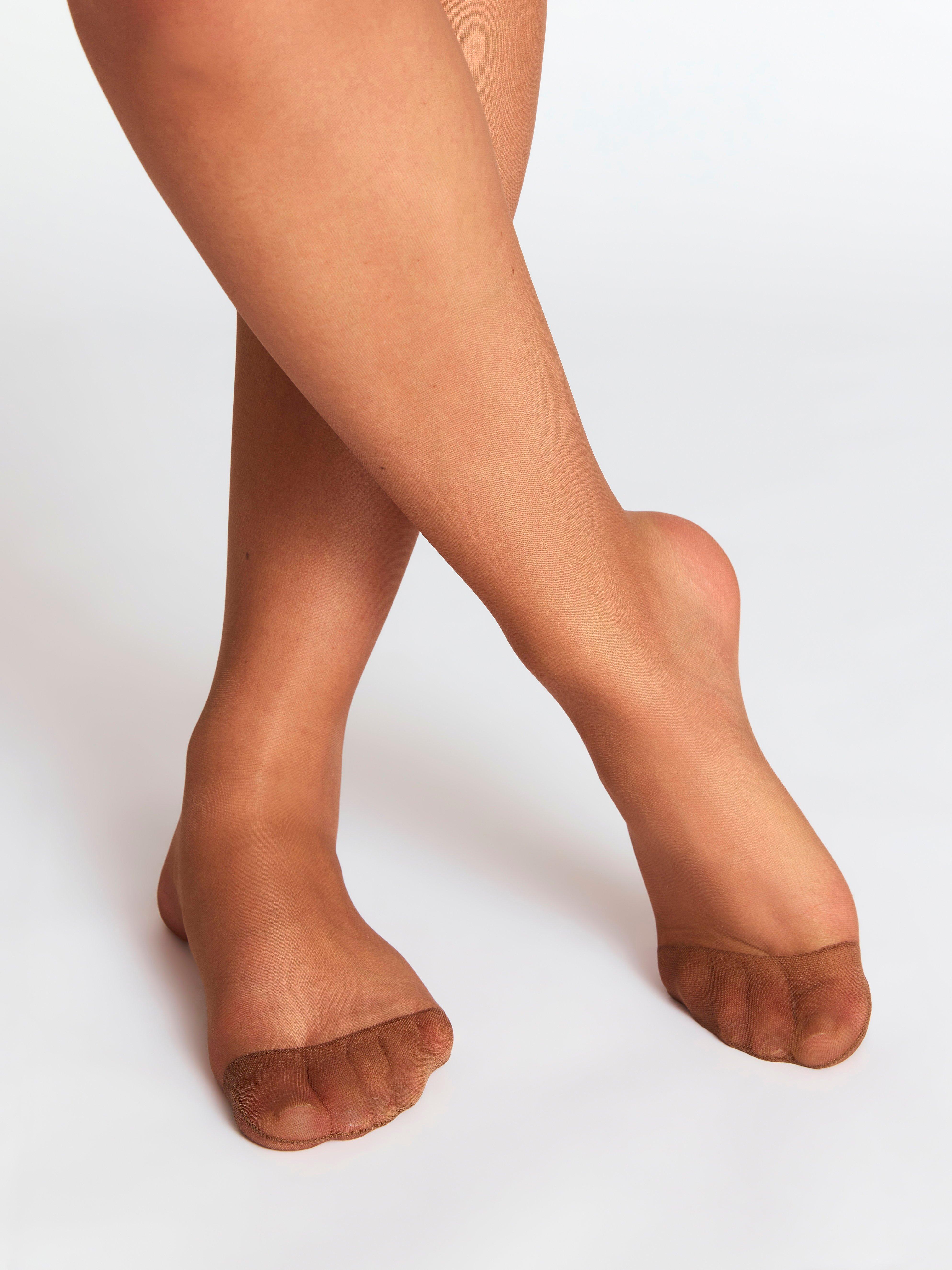 Collants taille basse semi-brillants 15 deniers marron clair
