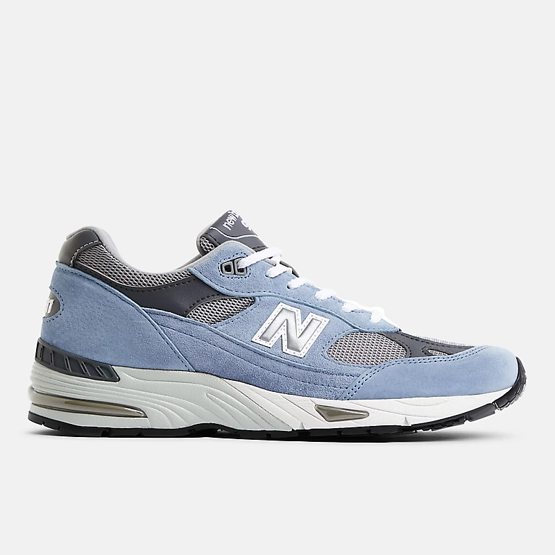 Męski modell MADE in UK 991v1 – Dusty Blue ze stopem i przydymioną perłą