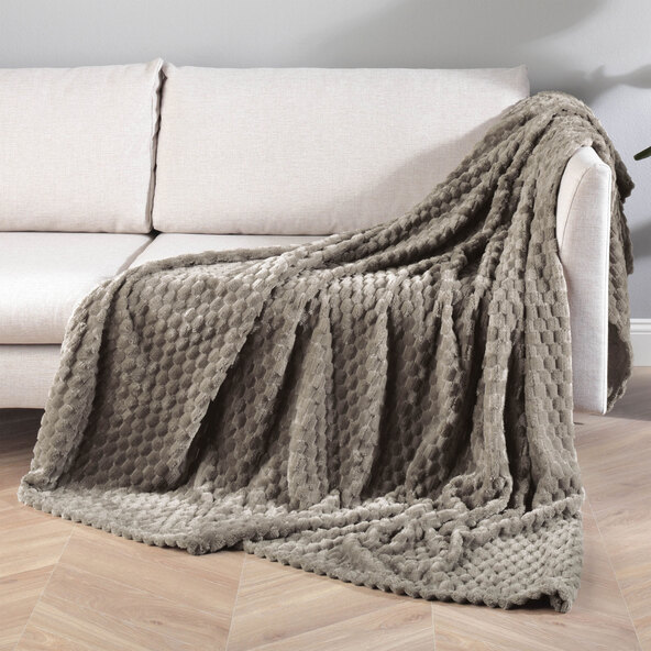 Jacquard 3D-plaid, steenkleur