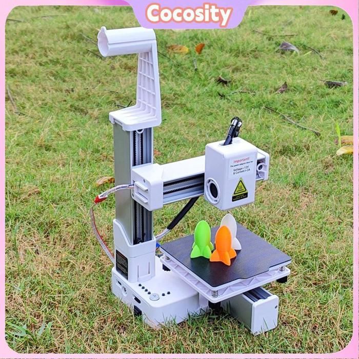 Impresora 3D Cocosity pequeña con multiplexación por división de frecuencia, enchufe europeo, color blanco.