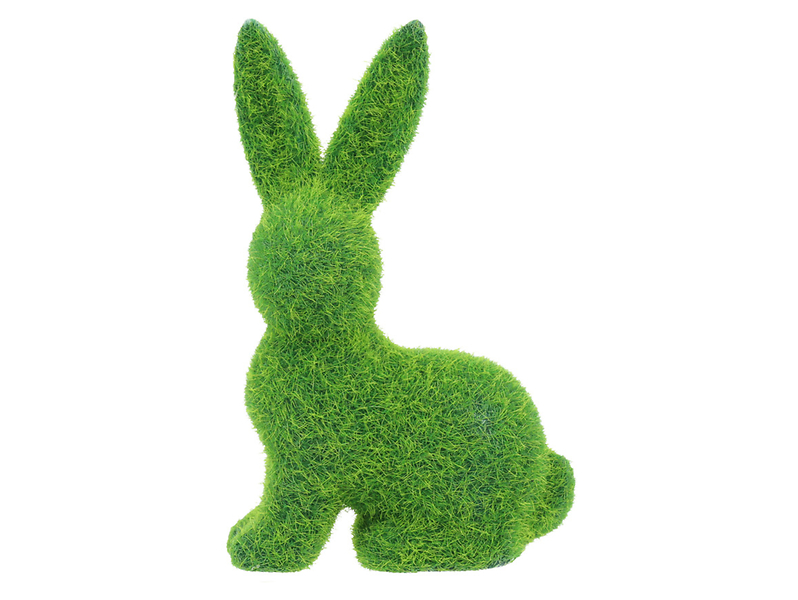 Figurka Zając flokowany 16 cm zielony