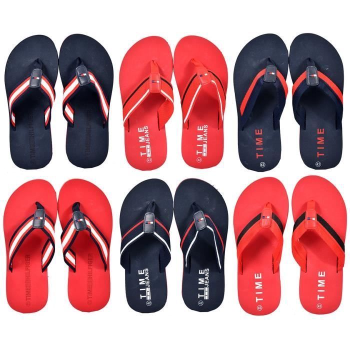 Tongs Homme - Ozabi - J208 Rouge - Confortables et résistantes à l'eau