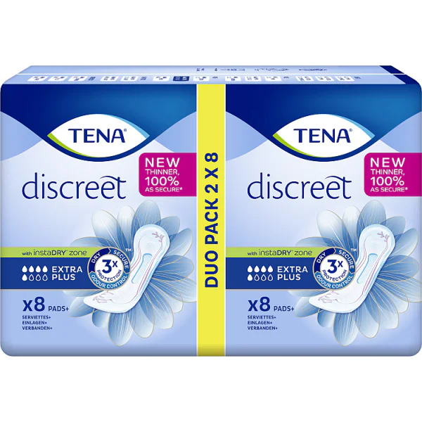 TENA Discreet Extra Plus incontinentieverbanden, verpakking van 16 stuks