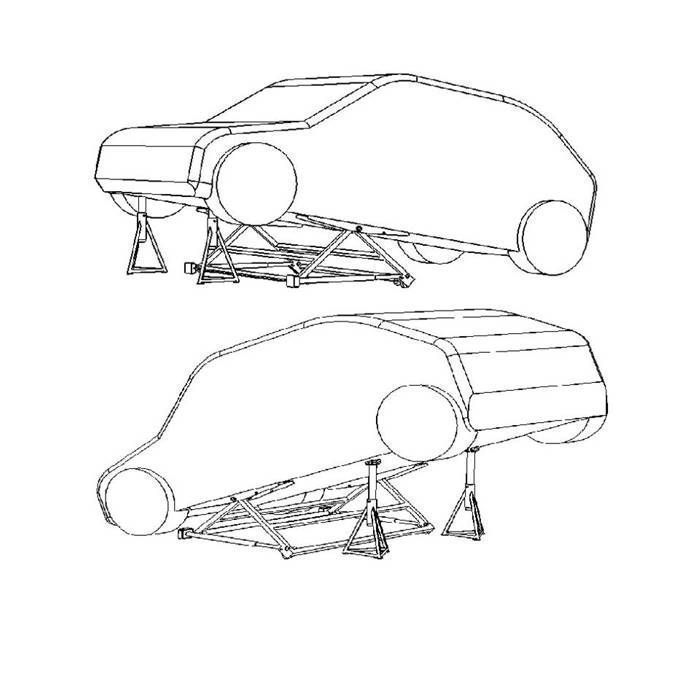 LIFT - MINI mobiele kantellift voor voertuigen van zelfstandigen 1500 kg + 1 paar 3T assteunen