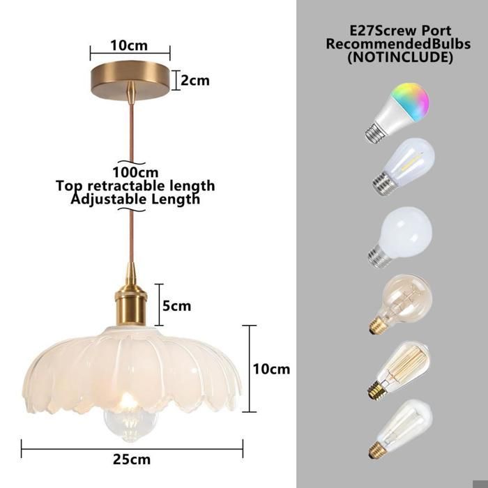 iDEGU 2x Lámparas colgantes modernas de cristal, lámpara de techo vintage de 25 cm con pantalla de diseño floral, lámpara de techo E27 para sala de estar/dormitorio