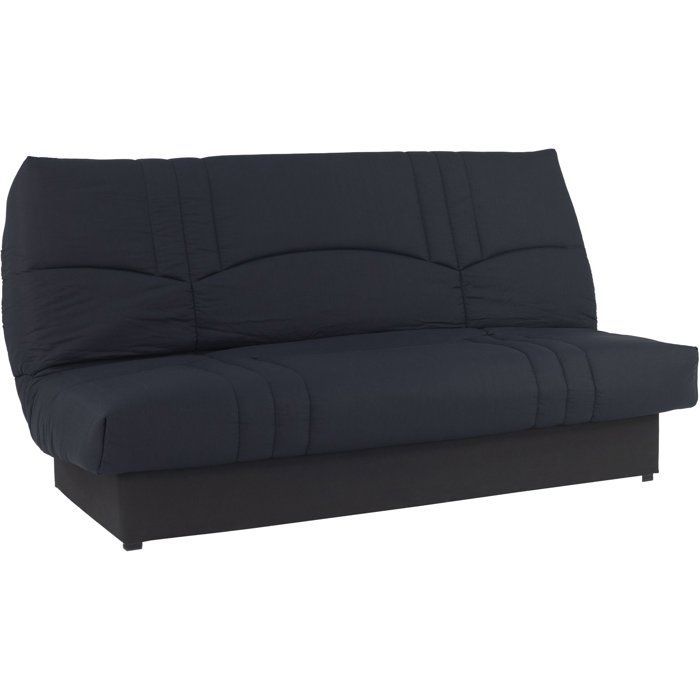 Klick-Klack-Schlafsofa – 3-Sitzer – Schwarzer Stoff – 190 x 90 x 92 cm – PIXIE