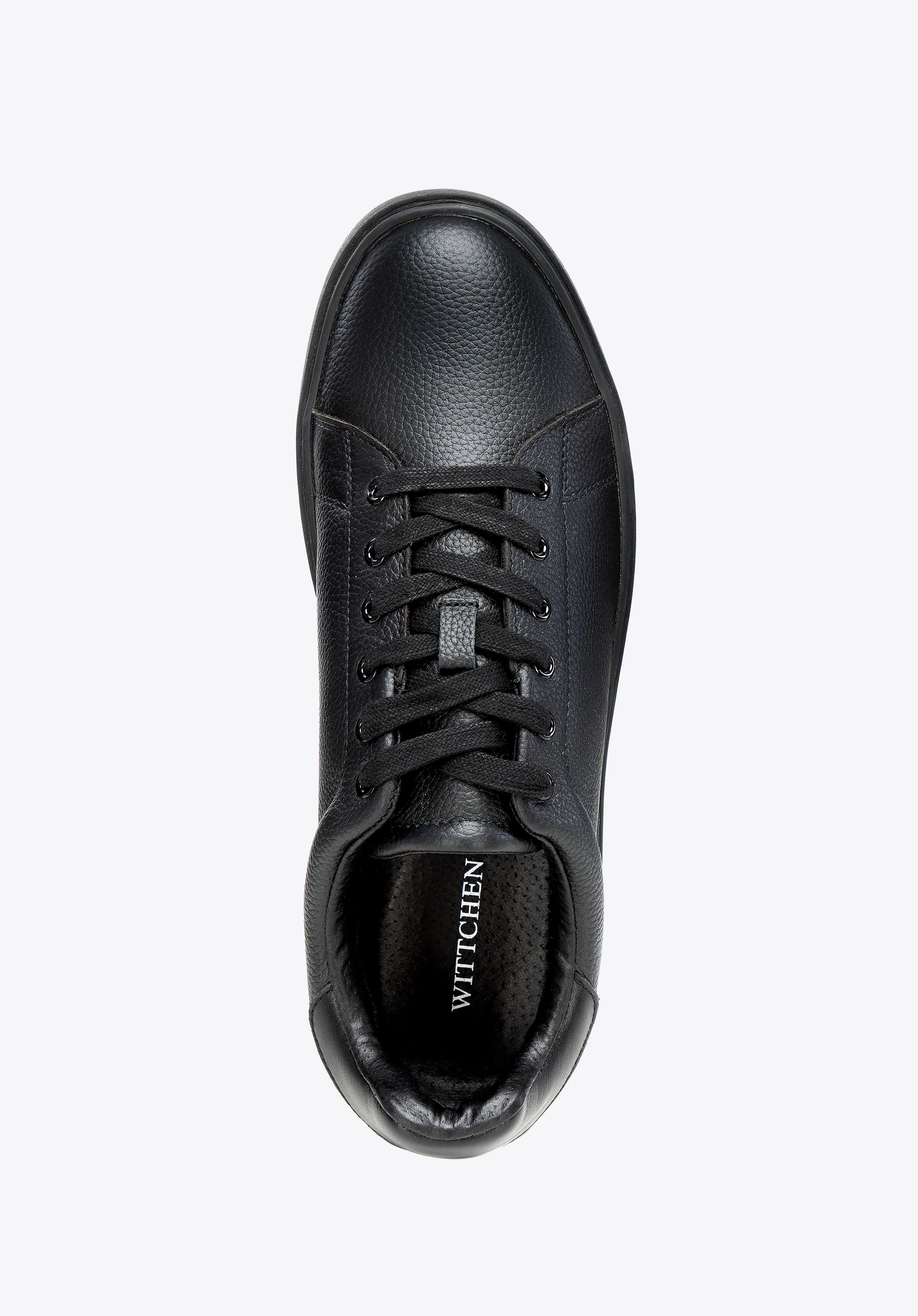 Męskie sneakersy ze skóry naturalnej licowej czarne