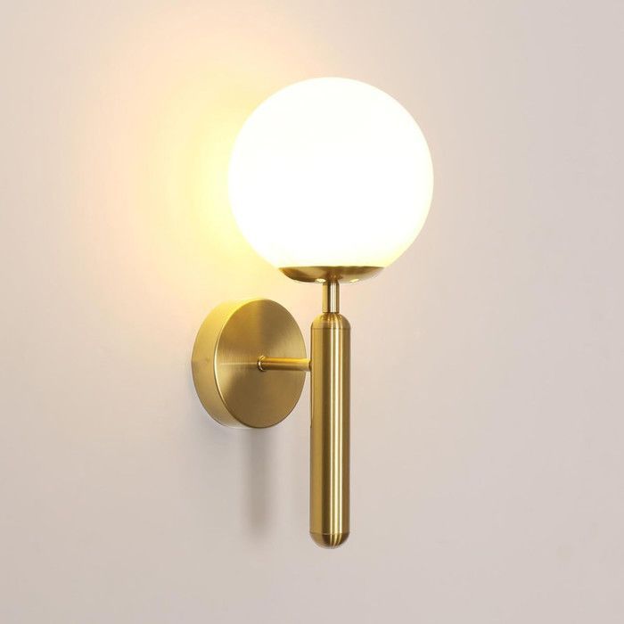 DORLINK Gold Wall Light - Modern Design in Glass and Metal - E27 60W - Bulb Not Included - For Bedroom, Hallway, Staircase