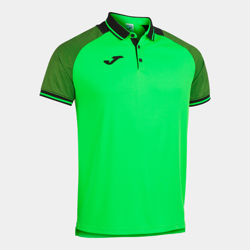 Joma Essential Ii Short Sleeve Polo Green Fluor Black