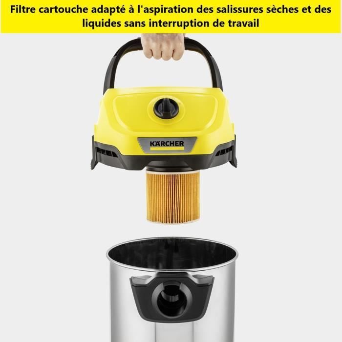 KARCHER WD 3 S V-19/4/20 Wet and Dry Vacuum Cleaner - 19L Stainless Steel Tank - 1000W (Blower Function)