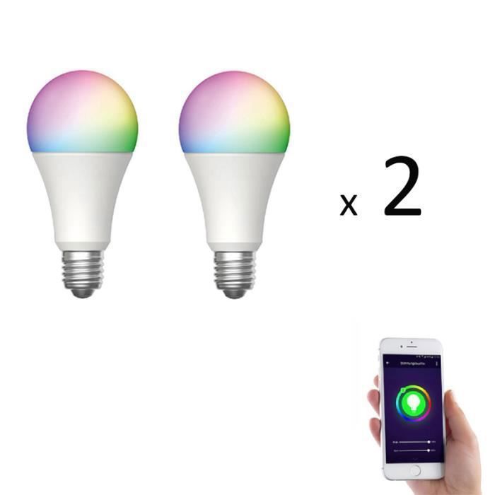 (Set van 2) KYF Smart LED-lamp - 8,5W - E27 fitting - 800lm - RGB - Wifi