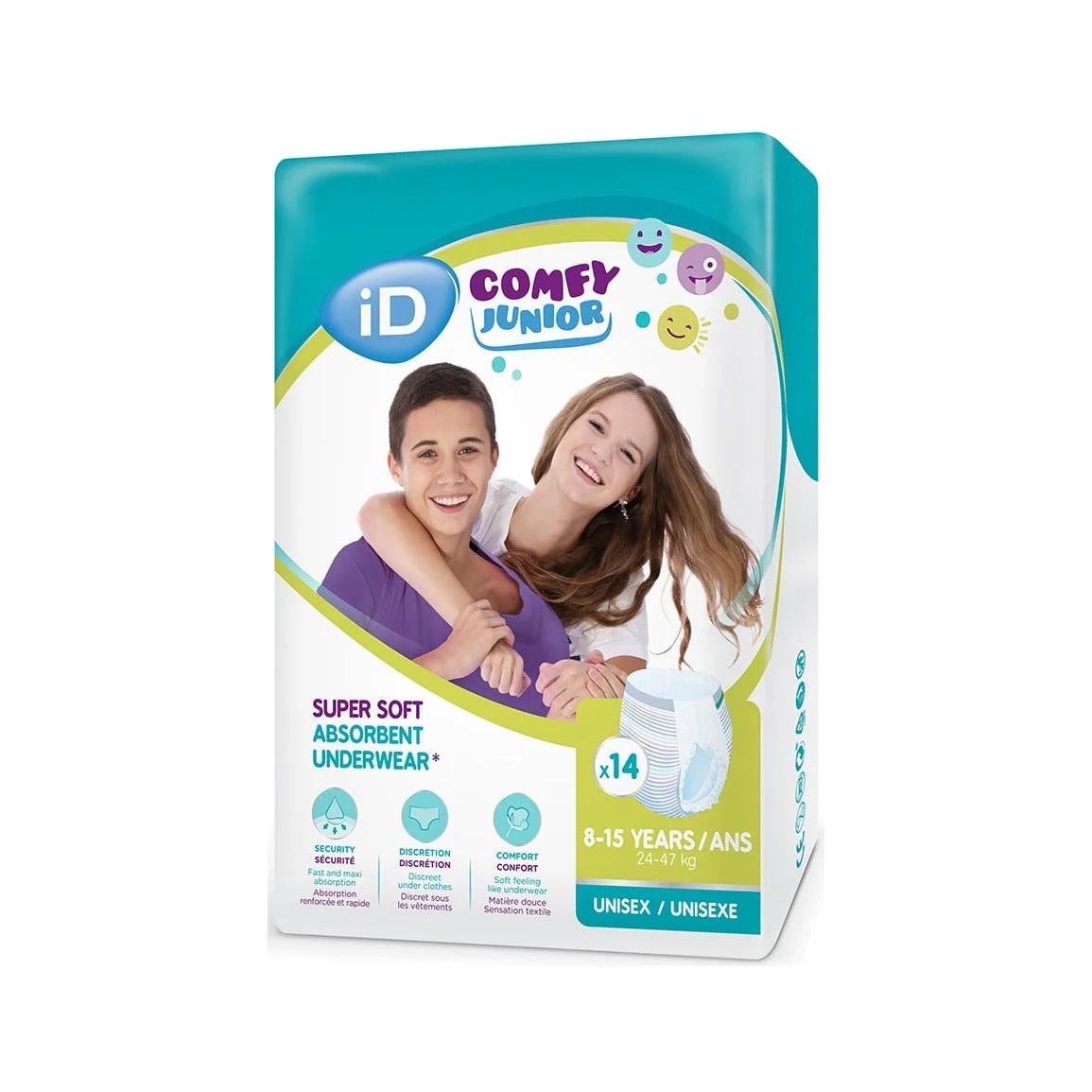 Windeln SERENITY Id Comfy Junior 24-47 kg 8-15 Jahre 14 Stück