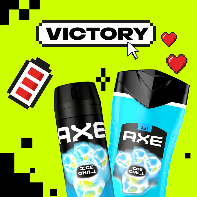 Gel de banho Axe Ice Chill para rosto, corpo e cabelo.