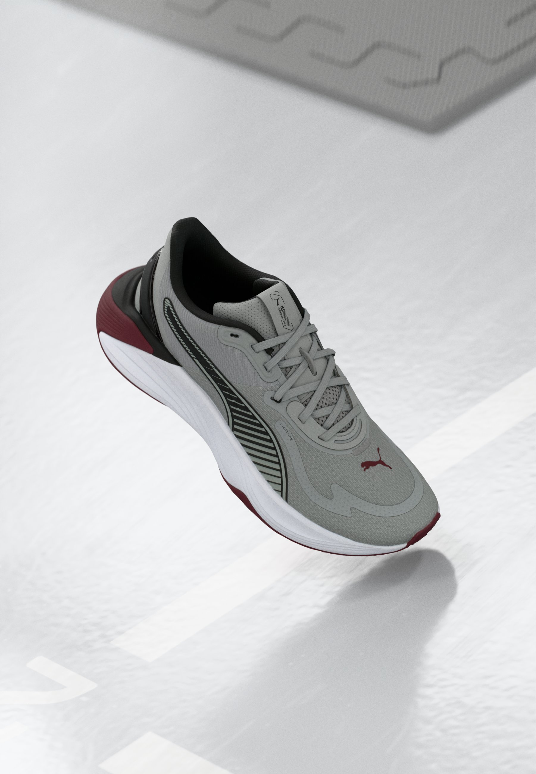 Puma PWR HYBRID - Trainingsschoen - grijs echo/robijn glinsterend/zwart
