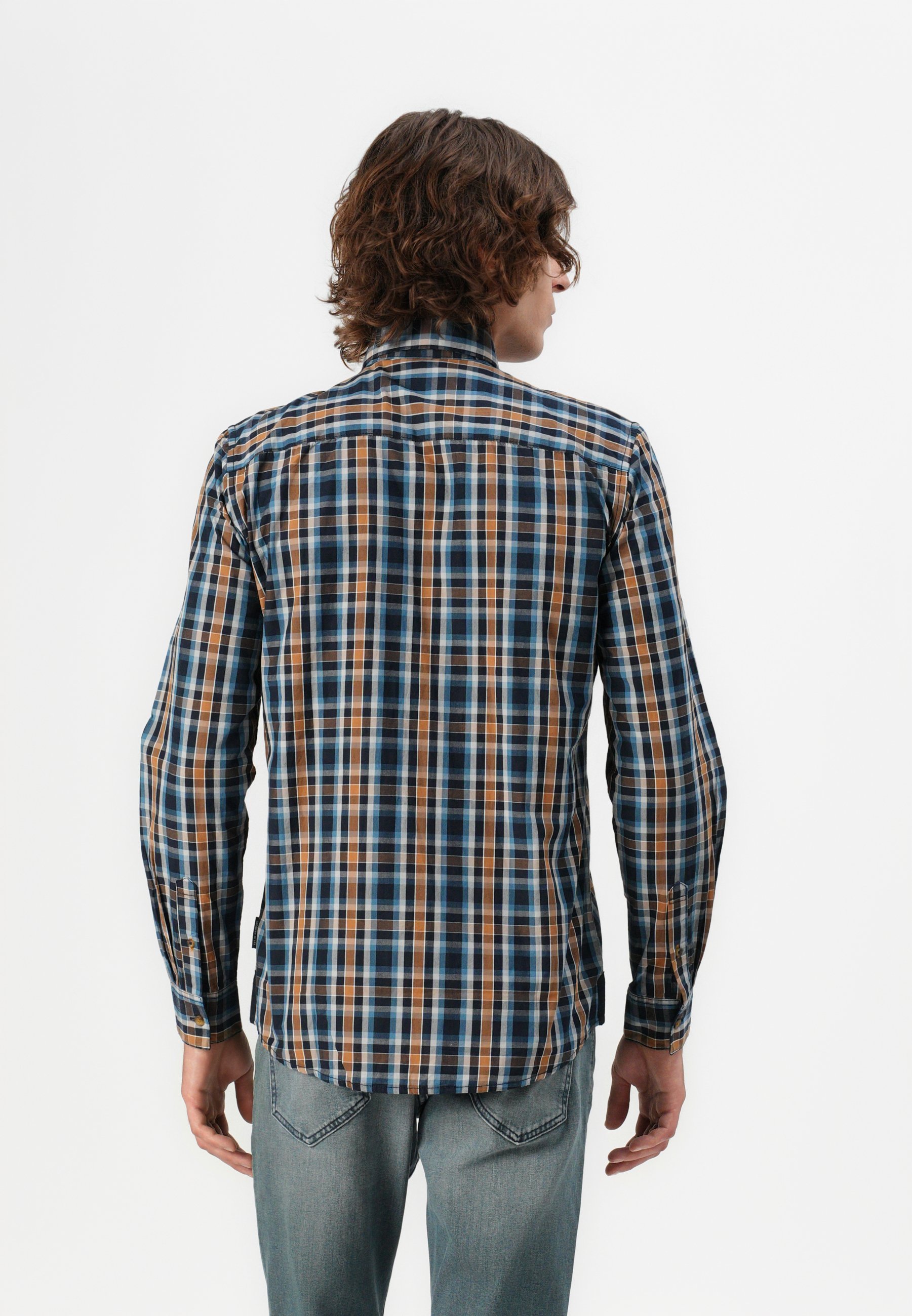 TOM TAILOR CHECKED - Koszula - granatowa