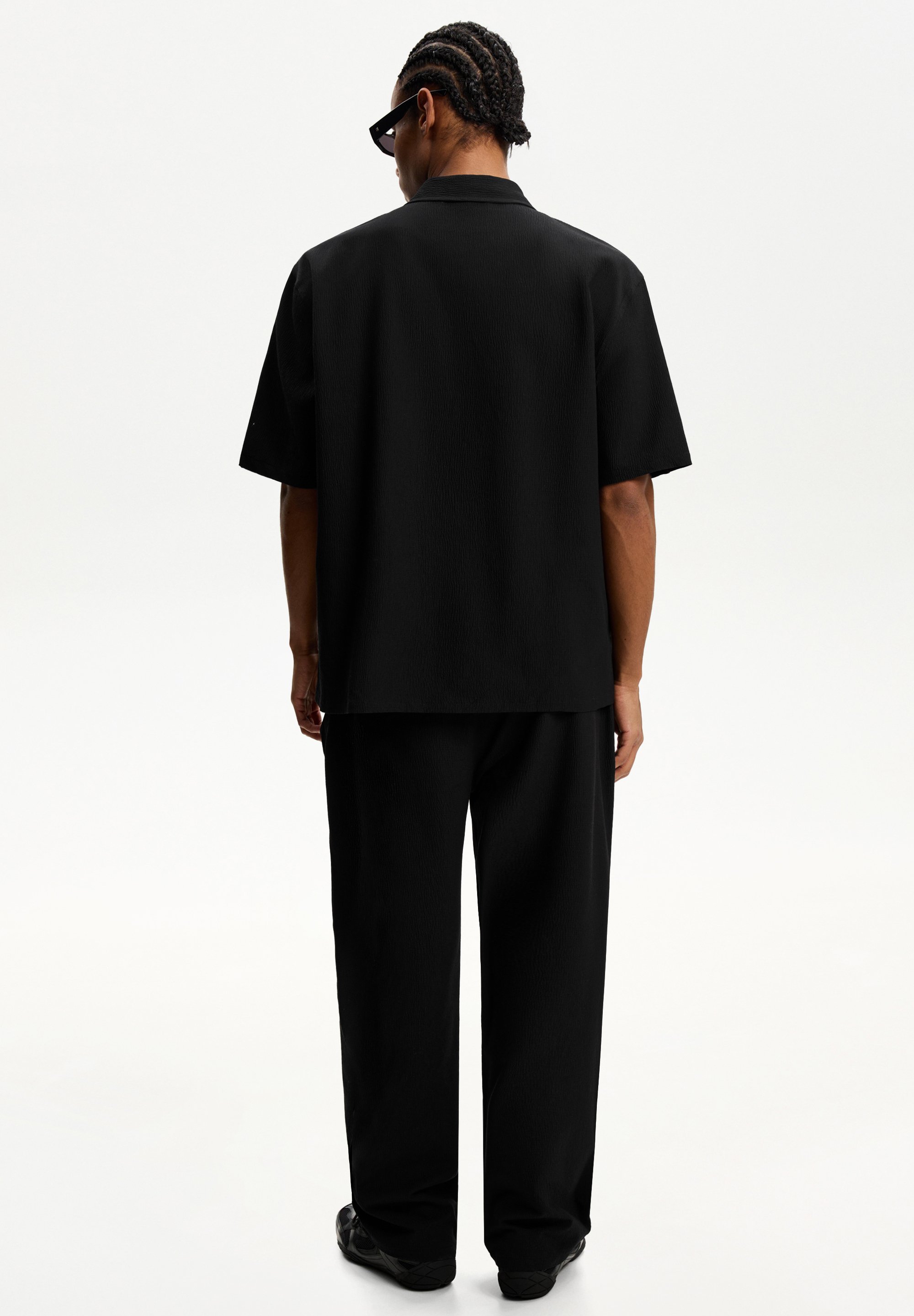 Bershka BAGGY - Broek - zwart
