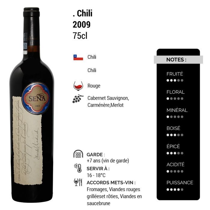 Domaine Sena Chile Vina Sena 2009 - Red Wine from Chile (3x75cl)