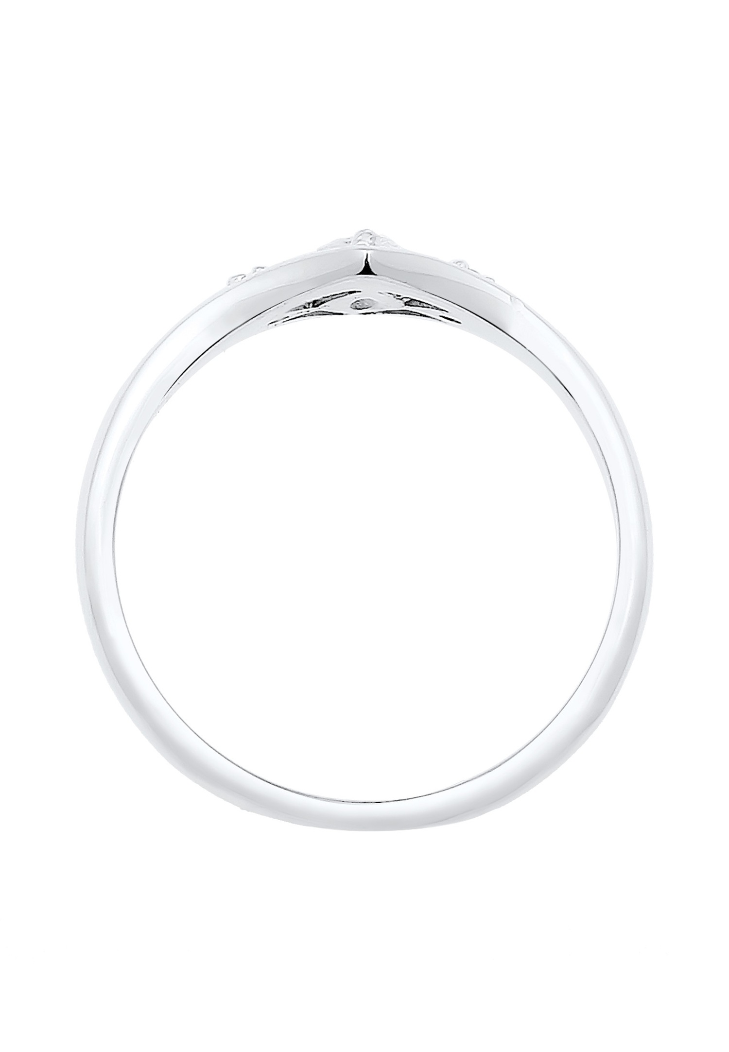 Elli Fiançail Femme Élegante avec Pierre de Zircone en Argent Sterling 925