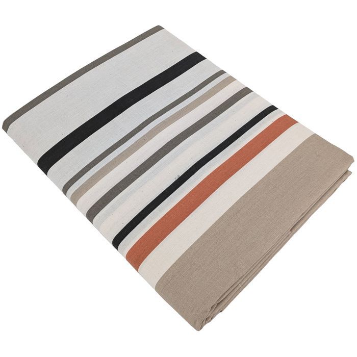 HUGO Baumwoll-Spannbettlaken, beige/koralle, 180 x 290 cm