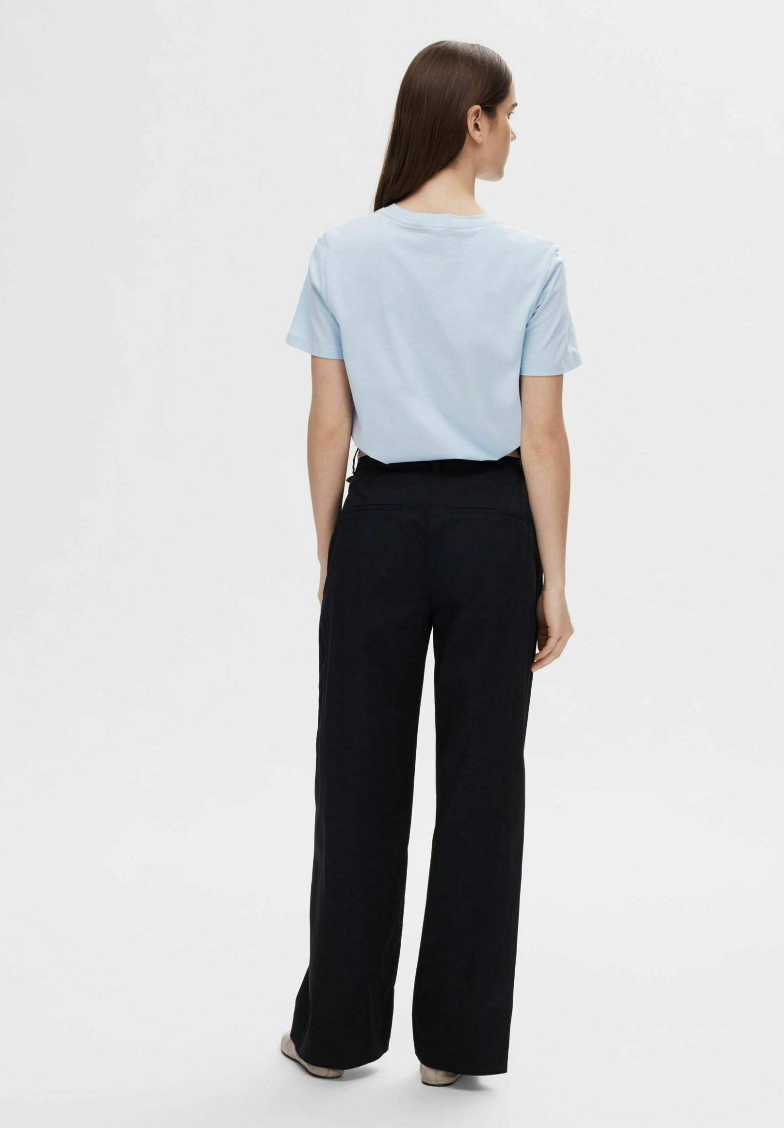 Selected Femme SLFMYESSENTIAL Rundhalsausschnitt - Basic-T-Shirt - Kaschmirblau