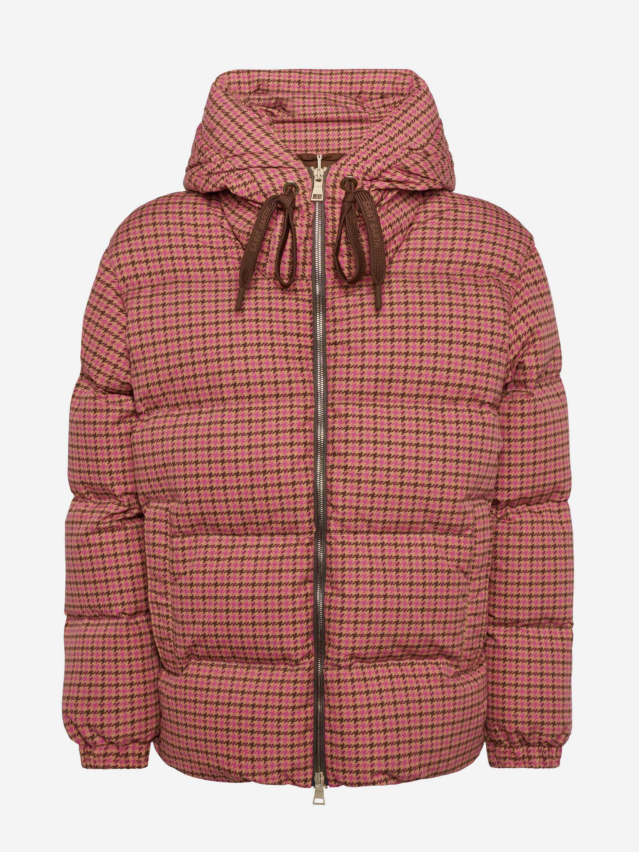 Chaqueta de plumas con capucha Geneve con estampado de pata de gallo