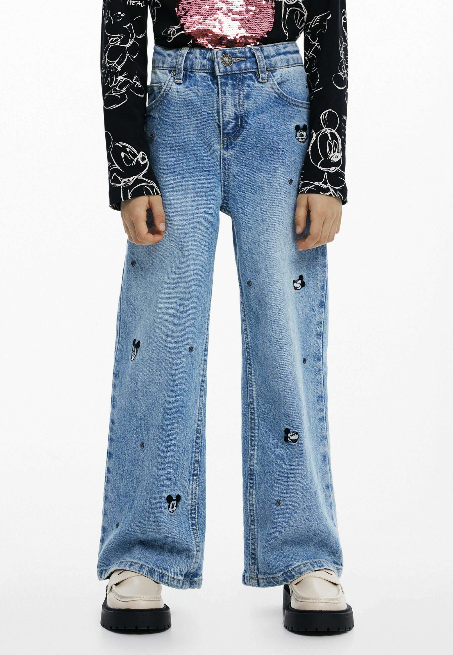 Desigual MICKEY - Jeans a zampa - blu