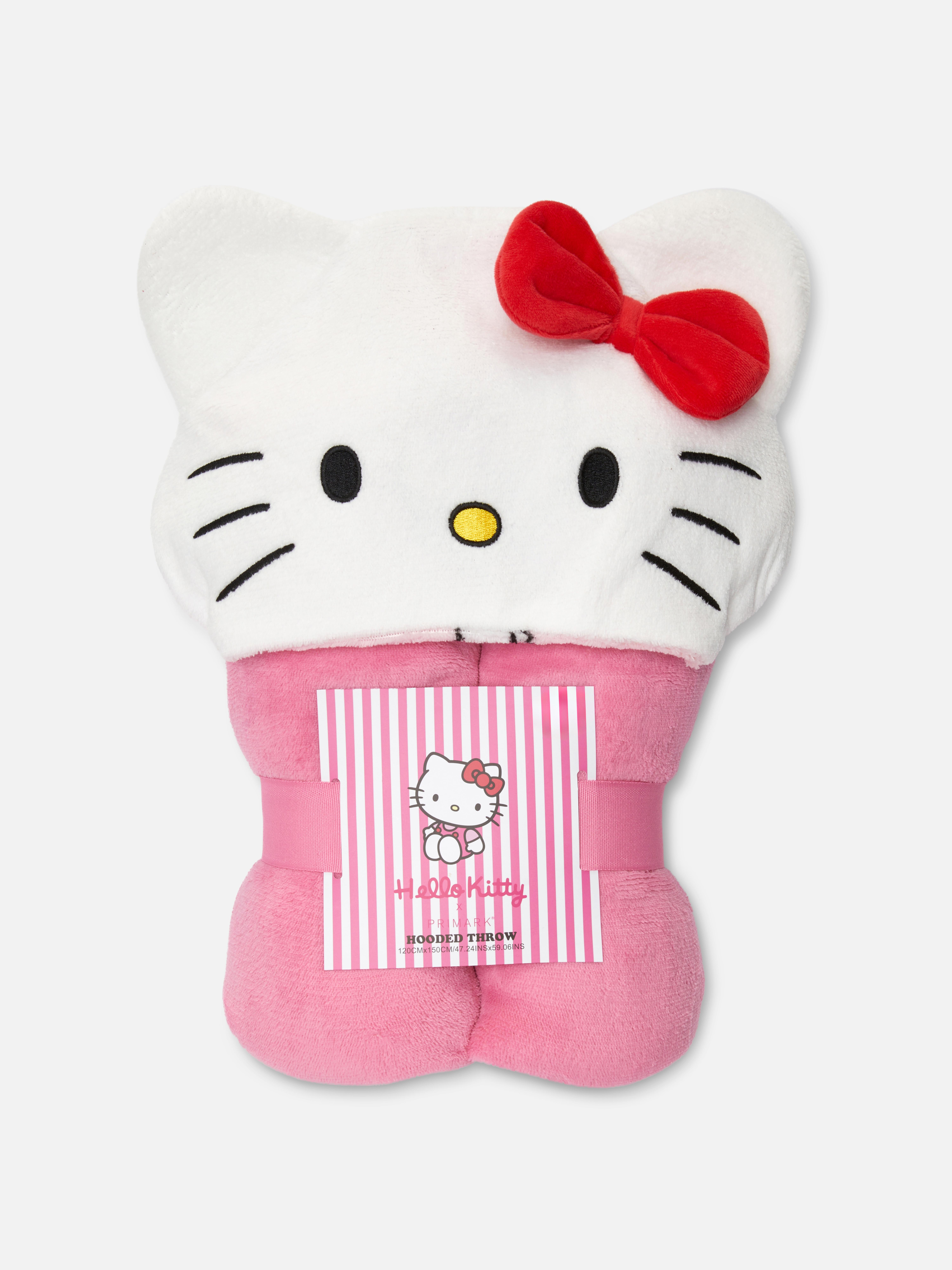 Pătură cu glugă Hello Kitty Înfășoară-te în această pătură cu glugă Hello Kitty pentru mai multă căldură