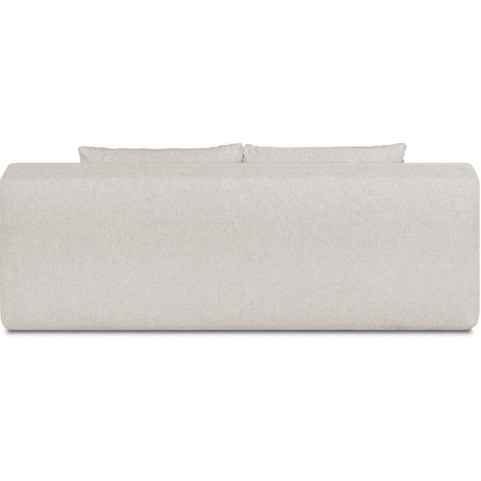 Banquette convertible - 3 places - NAOTO - Tissu beige - Coffre de rangement - 202 x 98 x 98 cm