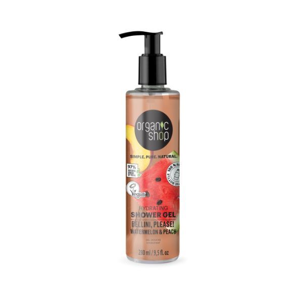 Sprchový gel BelliniPlease s příchutí melounu a broskve Organic Shop 280 ml