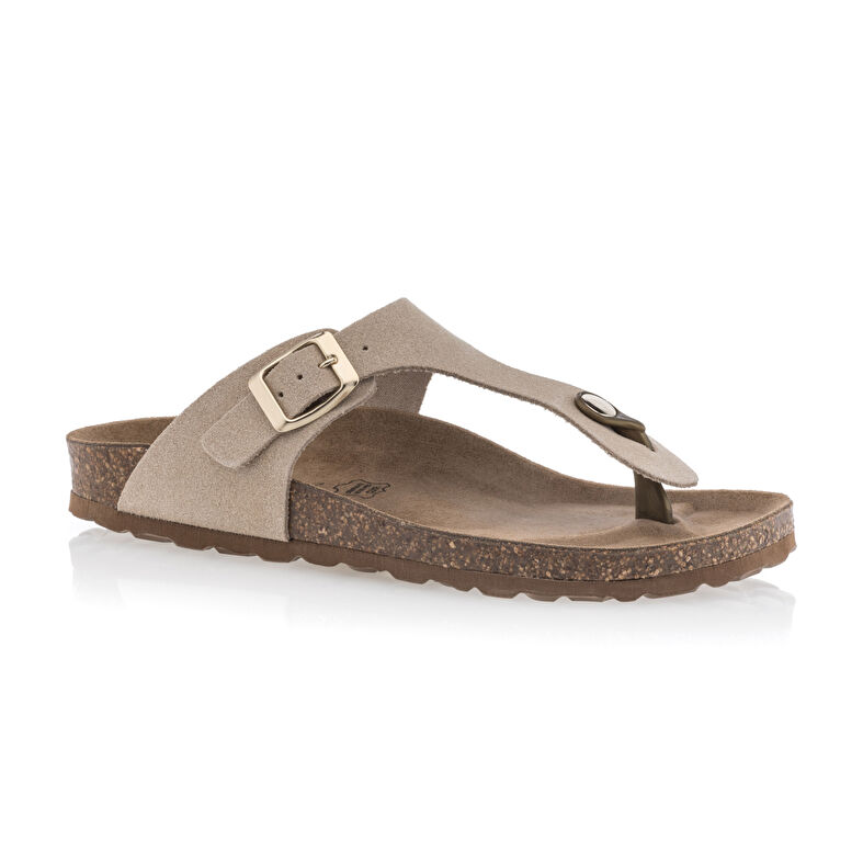 Sandalias beige para mujer / Zapatos de punta abierta