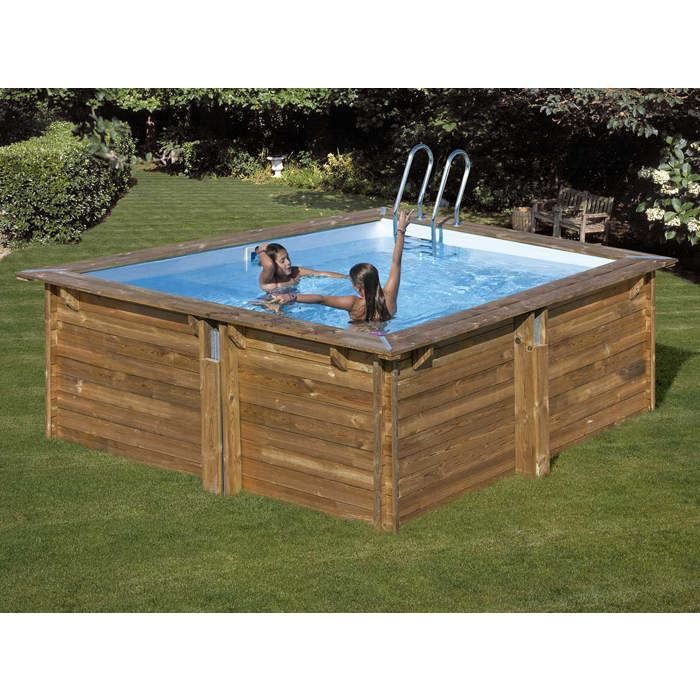 Piscina de madera Carra 3, 3,05 x 3,05 x 1,19 m - Gris