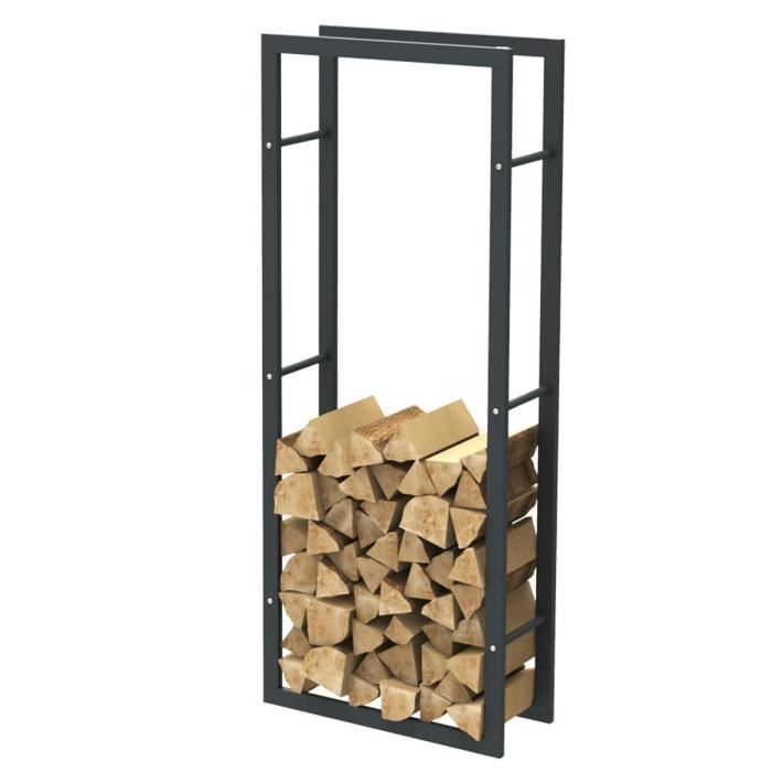 Portalegna in acciaio nero Bc-elec HHWPF0004 150x60x25CM