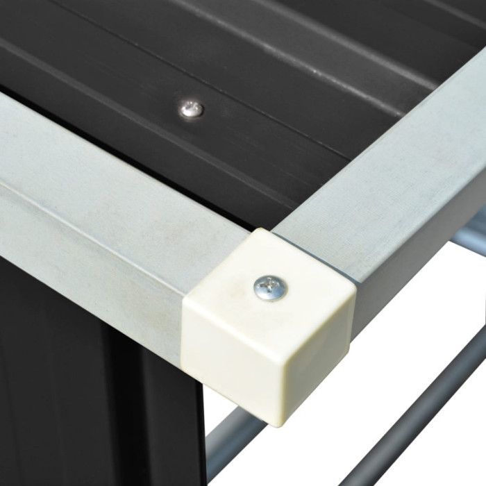 Abri de stockage à bois en acier galvanisé 163x83x154cm - VIDAXL
