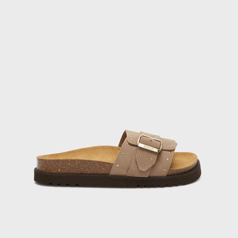 Scholl damsandaler i mocka